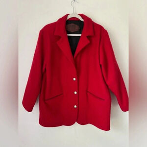 Vintage Woolrich Wool Jacket Women’s Medium Red Coat Mohair Made in the USA